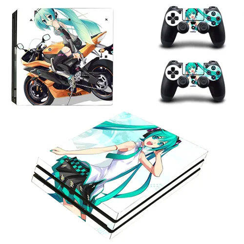 YSP4P-1080 PS4 Pro кожи Стикеры наклейка для Игровые приставки 4 Pro Slim консоли и 2 контроллеры PS4 Pro шкуры Стикеры s Винил-аниме для милых девочек - Цвет: YSP4P-1080