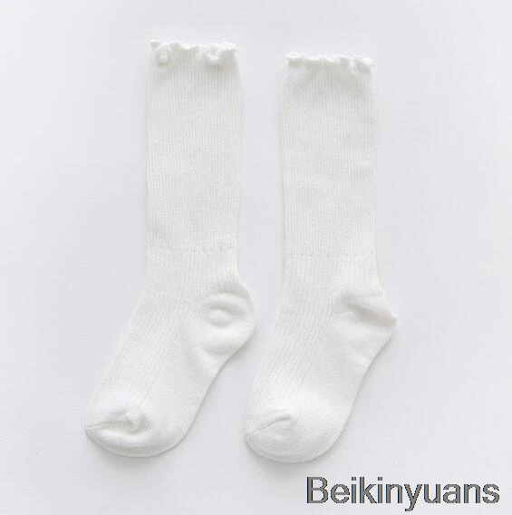 Lace white Хлопковые детские носки принцессы для девочек детские гольфы с кружевными бабочками удобные мягкие гетры хорошо сохраняют тепло - Цвет: Lace white