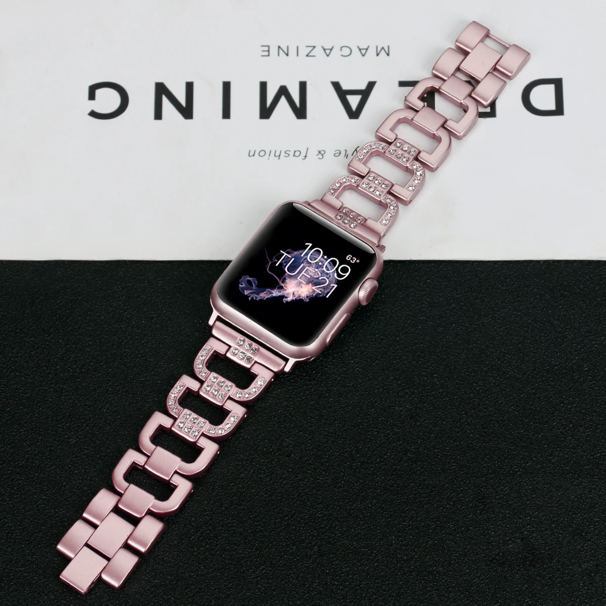 Бриллиантовый ремешок для Apple Watch 38 мм/42 мм/40 мм/44 мм браслет pulseira ремешок для iwatch серии 5 4 3 2 1 Женский ремешок из нержавеющей стали
