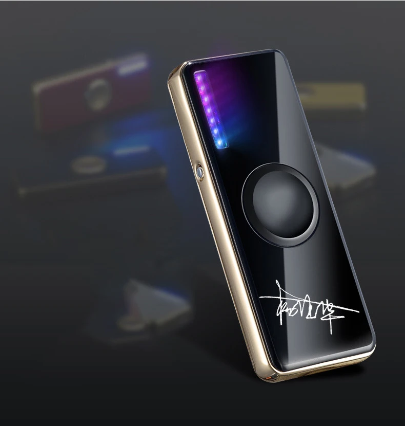 Spinner Зажигалка USB Вольфрам турбо зажигалка ветрозащитный USB Электронные Зажигалки 18 светодиодный моделей