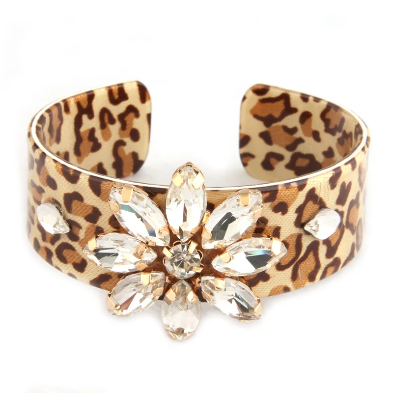 NeeFuWoFu браслеты из смолы с изображением кофейного тигра женские открытым