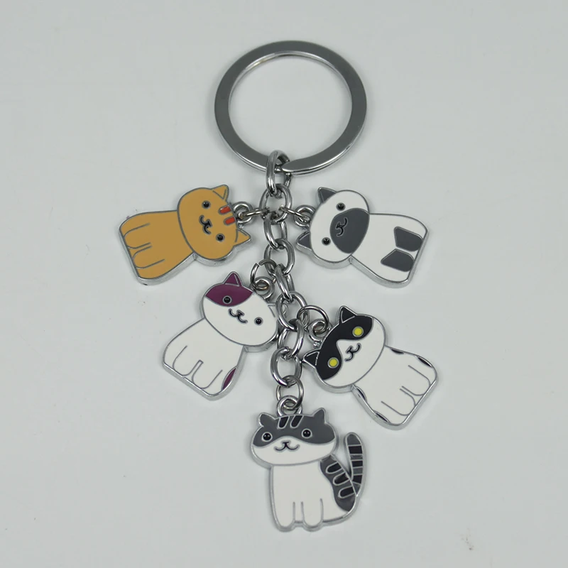 4 стиля HALDER Мода Neko Atsume кошка металлическая ий Брелок с подвеской очаровательные милые кошки брелок сумка автомобильные аксессуары брелоки
