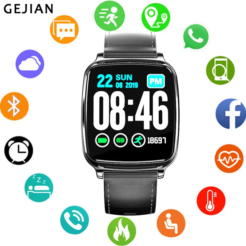 GEJIAN новые умные часы цветной экран пульсометр кровяное давление Fitnesswatch