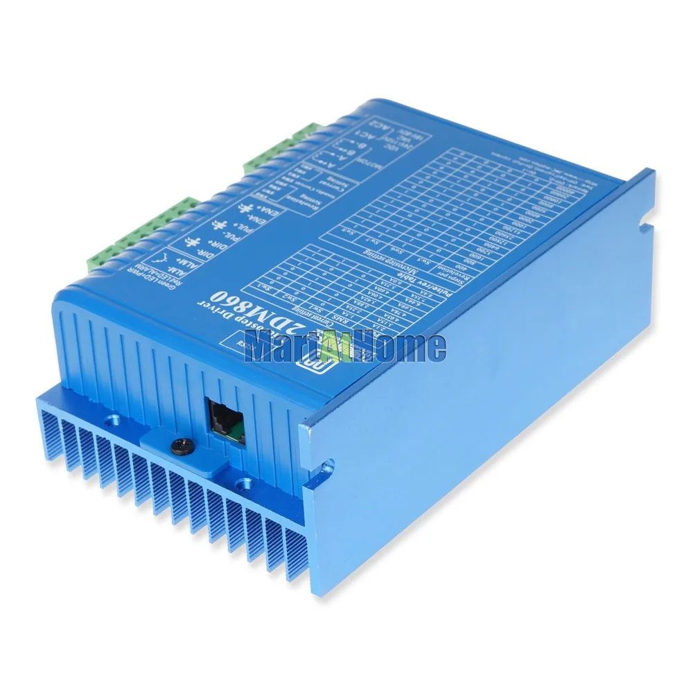 CNC 2-фазный цифровой шаговый Драйвер 2DM860 24 ~ 80V AC 30 110V DC 7.5A 200KHz микро шаги 51200