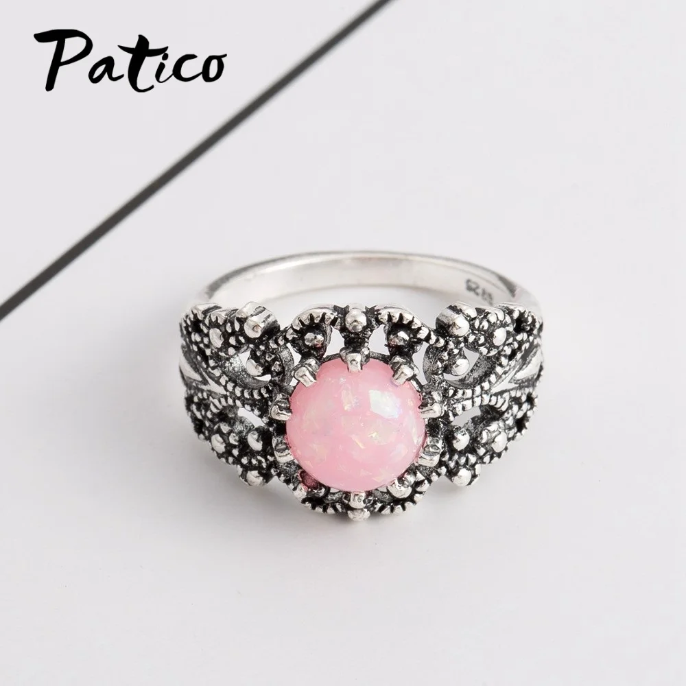 Женское кольцо стразы из серебра 100% пробы с натуральным опалом|Кольца| |