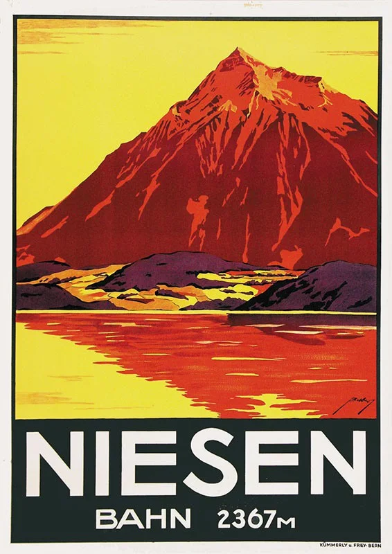 Switzerland Berne Tourism Posters Niesen Bahn Classic Wall Stickers Canvas Painting Vintage Poster Home Bar Decor Gift | Дом и сад