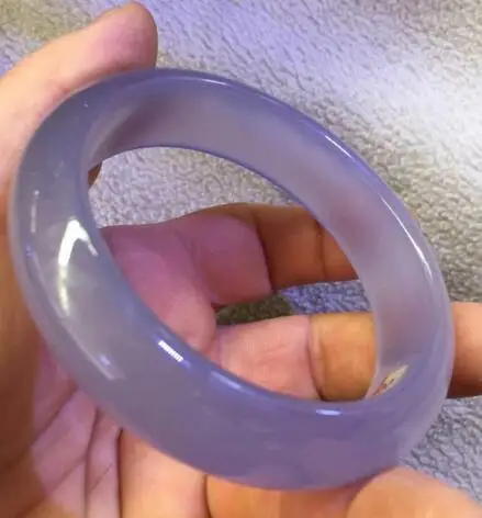 

free shipping Beautiful Chinese Natural clear purple Jade Bangle