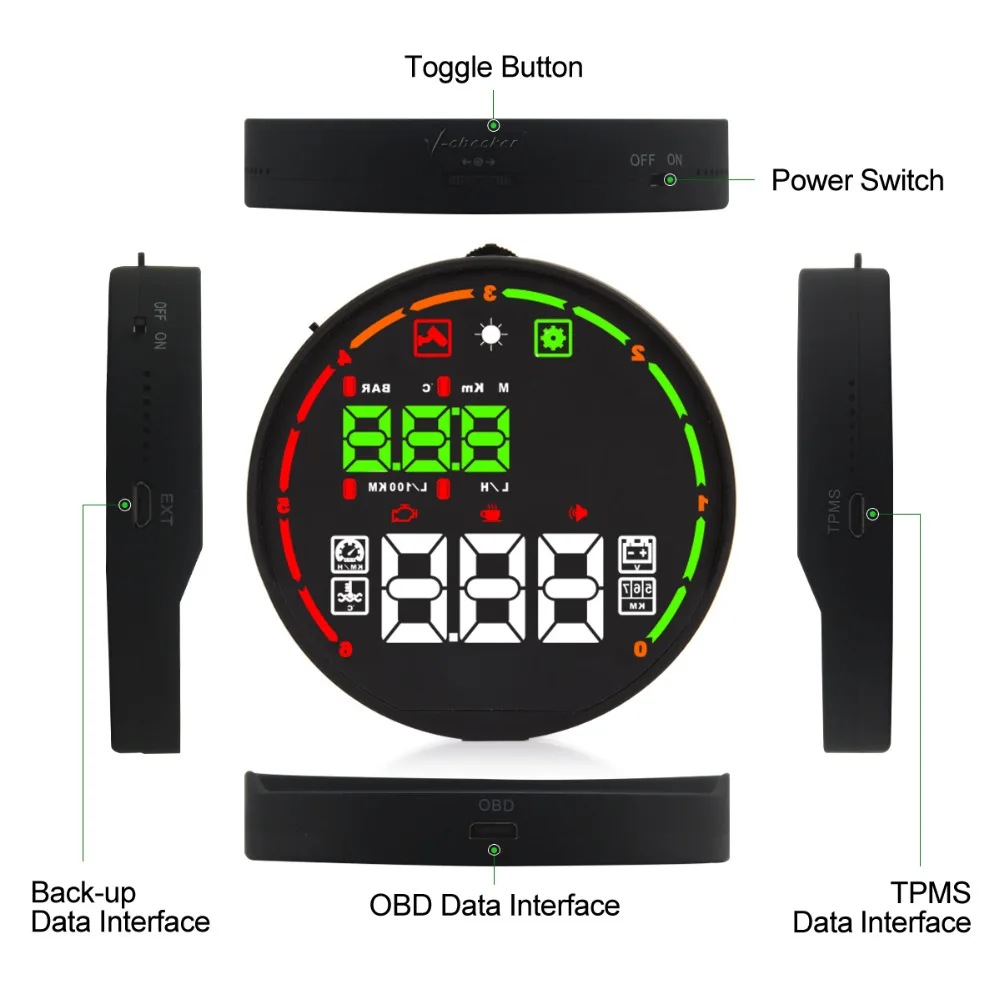 Фото V-checker H501 HUD цветной дисплей приложение Bluetooth OBD II сканер машинный кода V-checker H501 HUD цветной дисплей приложение Bluetooth OBD II сканер машинный кода