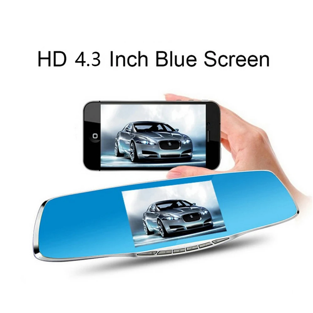 Зеркало заднего вида с двойным объективом 1080P видеорегистратор 5 дюймовым ночным