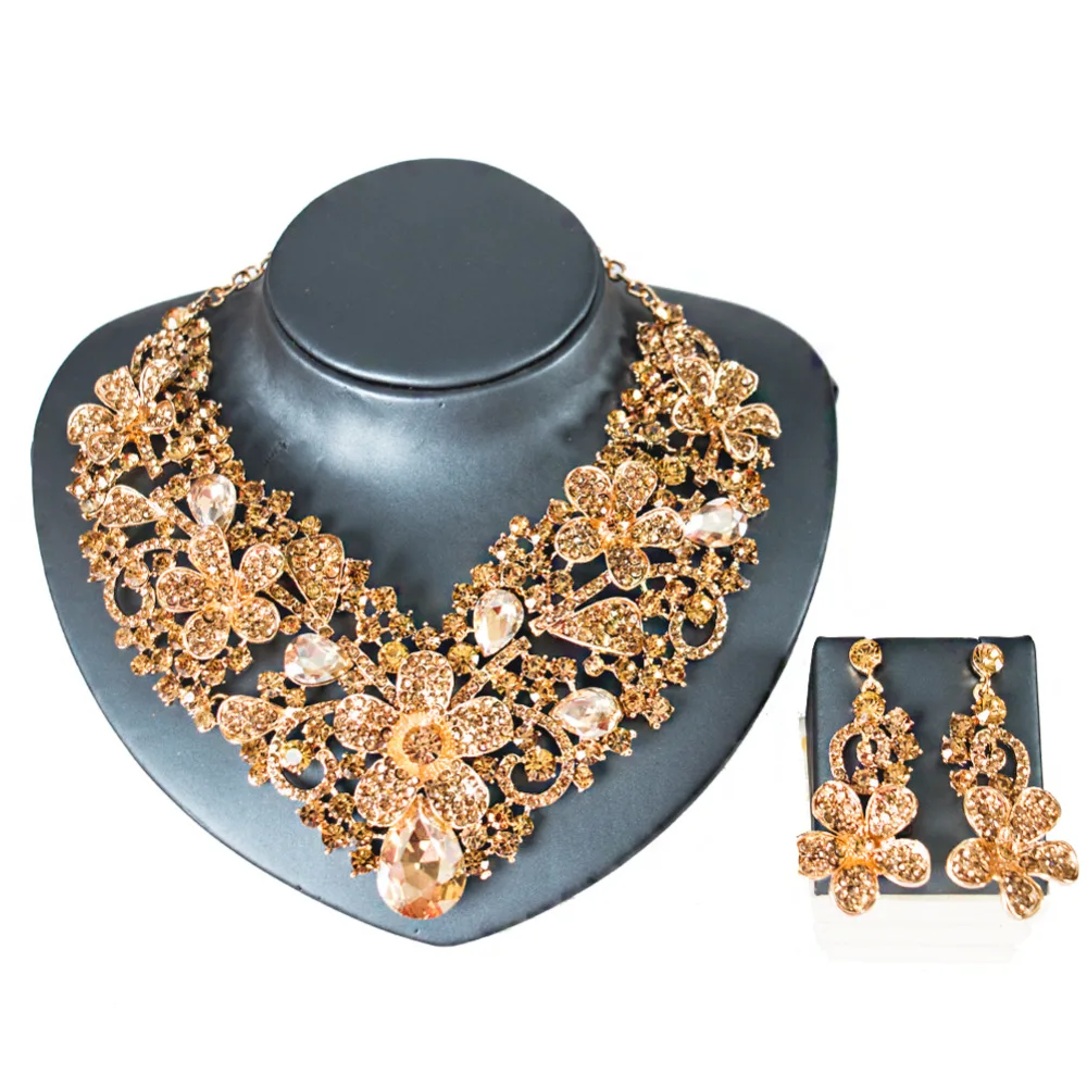 LAN PALACE новинка 2019 изысканное ожерелье и серьги с австрийскими кристаллами