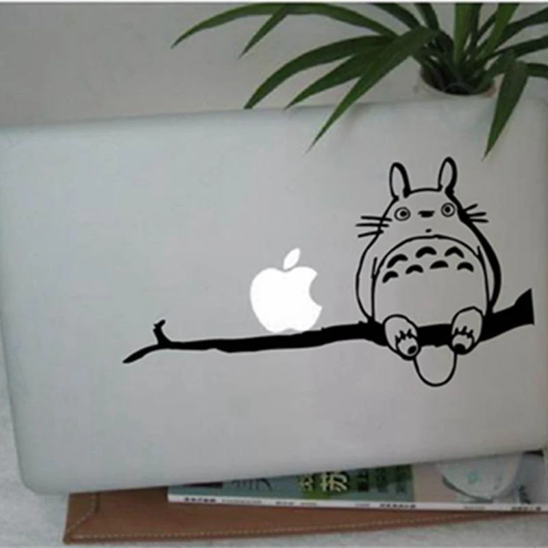Тоторо на ветке для Apple Macbook 13 дюймов и 11 дюймов Виниловая наклейка для ноутбука, японский мультфильм Аниме наклейка s