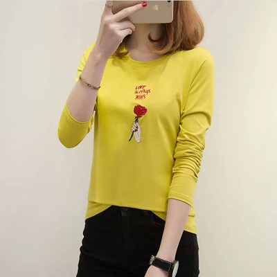 LongSleeveFlowerYell 16 узоров, футболка для кормящих мам, топы для грудного вскармливания, Одежда для беременных женщин, топ с принтом, одежда с коротким/длинным рукавом - Цвет: LongSleeveFlowerYell