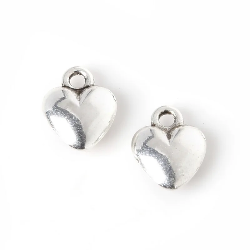 Хит 9 шт. 9x12 мм цинковый сплав античное серебро гладкое большое отверстие любящее