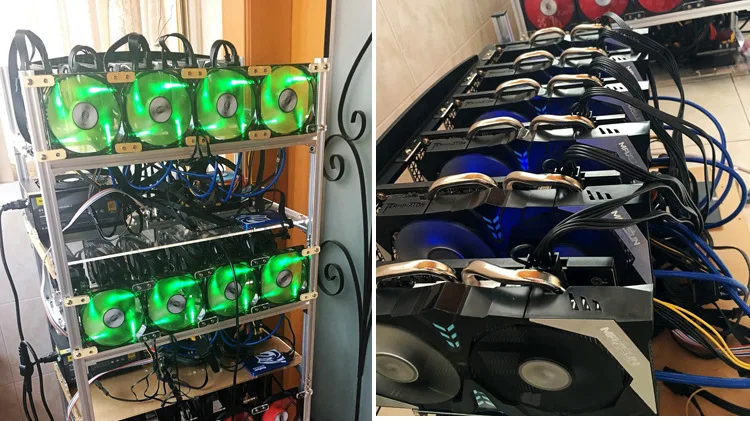 14 gpu горная установка Стекируемый чехол для стойки рамка BTC шахтер алюминиевый корпус Серверный корпус для ETH XMR GTX 10801060 RX 470 580 P106