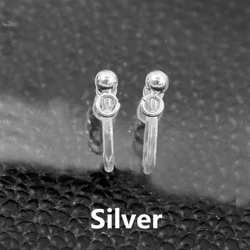 silver 50 шт., прозрачные Клипсы из нержавеющей стали для изготовления ювелирных изделий, предотвращают аллергию, пластиковые серьги, аксессуары, сделай сам, ювелирное изделие - Цвет: silver