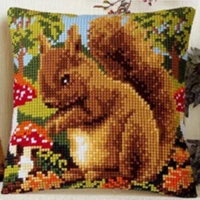 TH animals 002 DIY Набор для рукоделия Подушка с вышивкой из акриловой пряжи Гобелен Холст Подушка спереди вышивка крестом наволочка - Цвет: Прозрачный