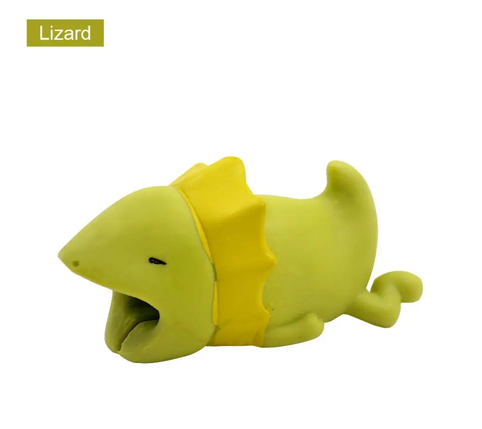 CHIPAL Cute Chompers кабельный протектор, органайзер для укусов, кукольная модель для укусов животных, аксессуар для телефона, держатель только для iPhone - Цвет: Lizard