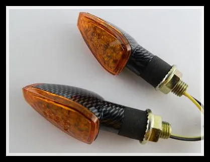 

10MM TURN SIGNAL LED INDICATOR Carbon w/ Amber Lens for KAWASAKI Dual Sport Motorcycle Dirt Bike