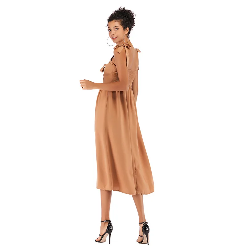 High quality Chiffon dress Sling women Bandage Bow solid robe femme vestidos de fiesta ropa femenina verano moda mujer | Женская одежда