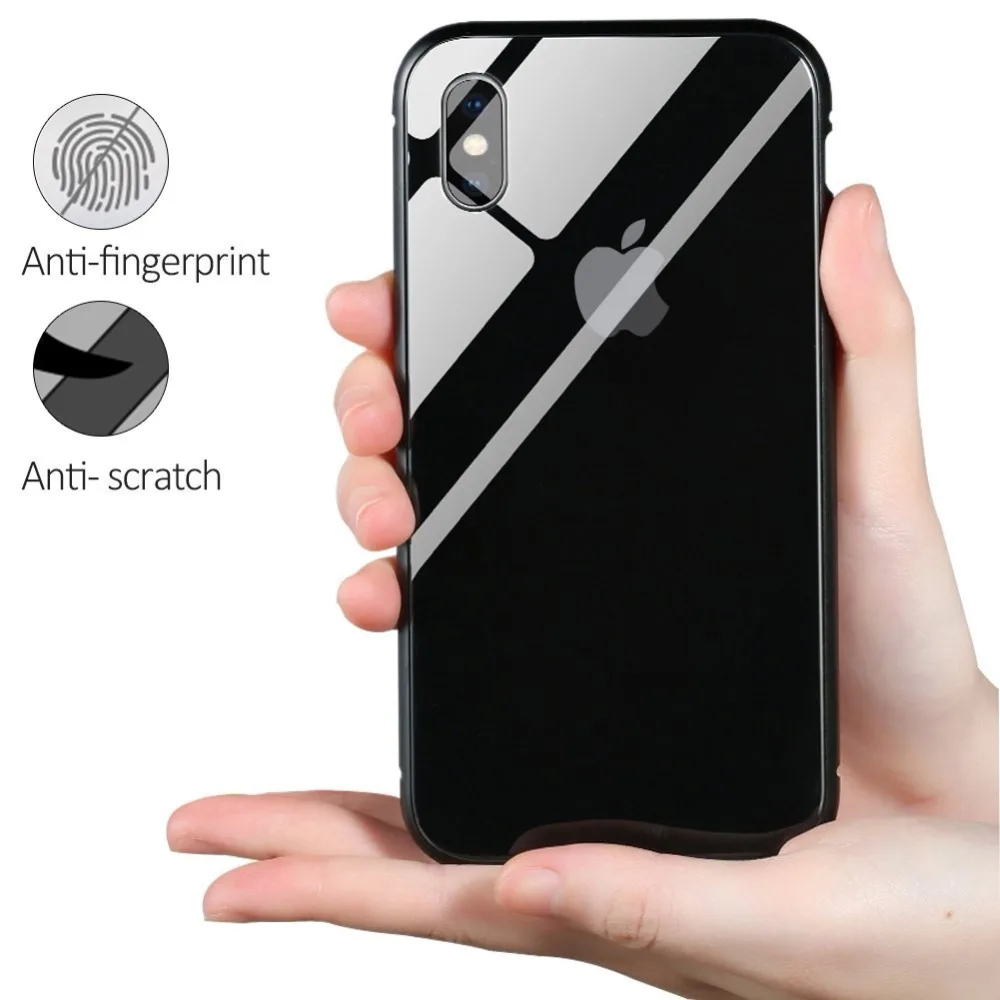 Магнитный адсорбционный чехол для телефона для iPhone 11 11 Pro Max XS XR закаленное стекло магнит флип-чехол для iPhone 8 8 Plus 6 6S