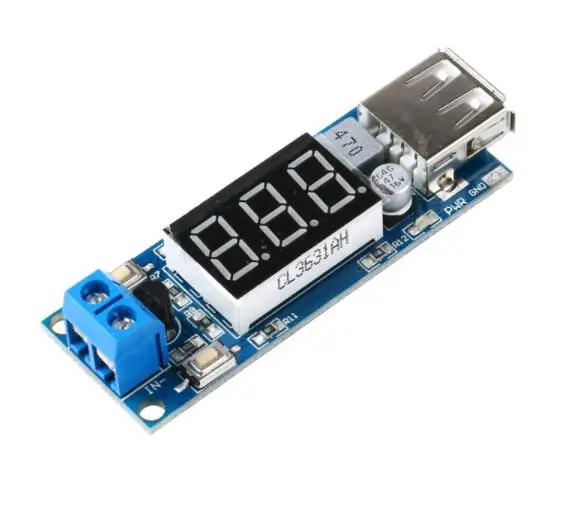 1 шт. DC-DC понижающий модуль питания Buck Автомобильная батарея измеритель