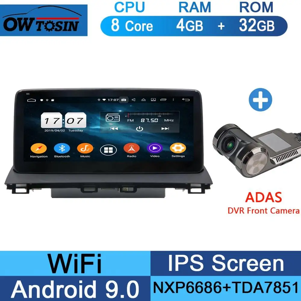 32G Adas Camera 10,2" ips 8 ядерный 4 Гб+ 64 ГБ Android 9,0 автомобильный мультимедийный плеер для Mazda 3 Мазда 3 Axela gps Радио DSP CarPlay - Цвет: 32G Adas Camera