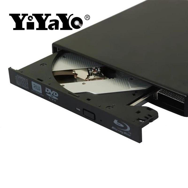 YiYaYo Bluray плеер Внешний DVD привод комбо USB 2,0 BD/DVD/CD-ROM CD/DVD-RW записывающее устройство для Windows 10 PC