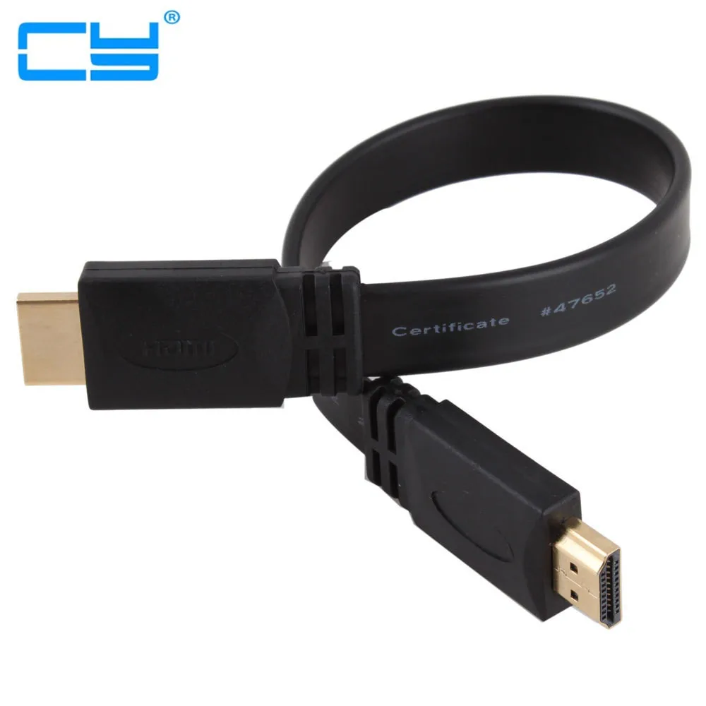 

1.4 Version 3D Gold Plated Plug HD -compatible Flat Port Wire Cable 25cm Short Cabo HD -compatible for HDTV XBOX PS3