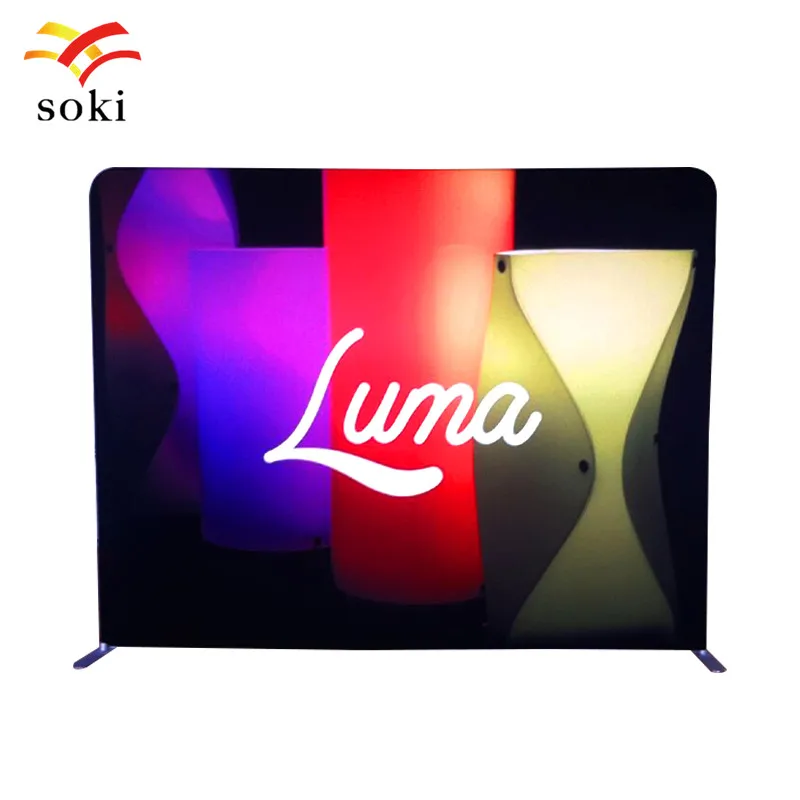 8 футов прямой/изогнутый/s-образный Натяжной тканевый всплывающий дисплей фон для