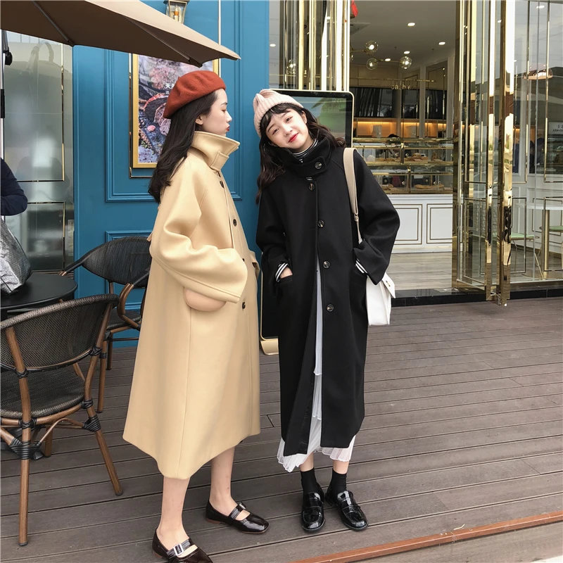 Manteau femme новое плотное шерстяное ветрозащитное пальто женская верхняя одежда с