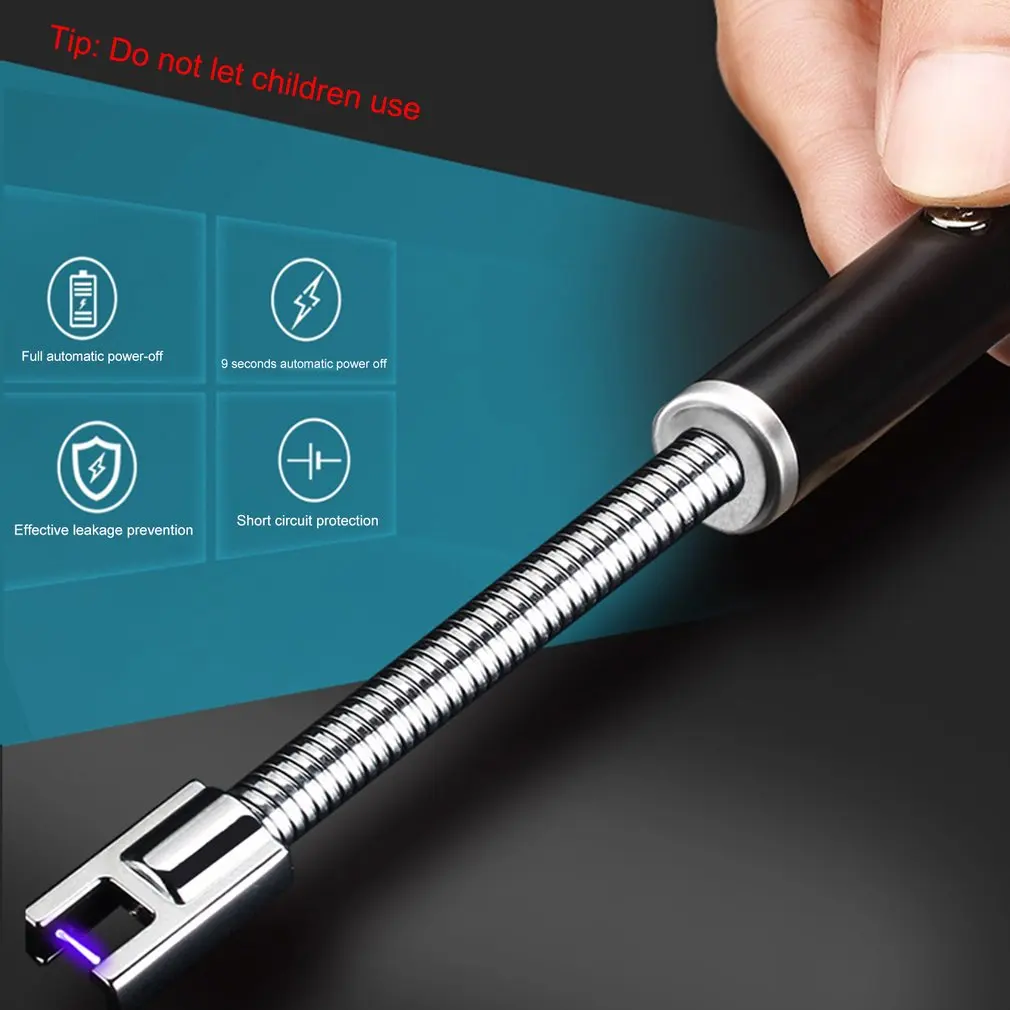 USB импульсный шланг электрическая зажигалка 360 градусов вращение перезаряжаемая беспламенная Lgnition пушка ветрозащитная беспламенная