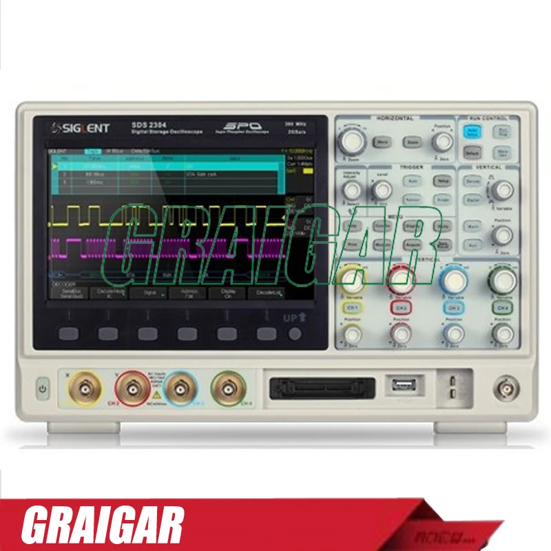 SIGLENT SDS2304 осциллограф 8 дюймов TFT LCD 300 мГц 4 Каналы SPO Технология цифровой с 28 м