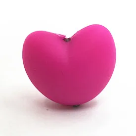 hot pink 10 шт./партия, хит, в форме сердца, свободные бусины для ожерелье-прорезыватель силиконовые бусины для детский прорезыватель BPA безопасный DIY бисер Прорезыватель - Цвет: hot pink
