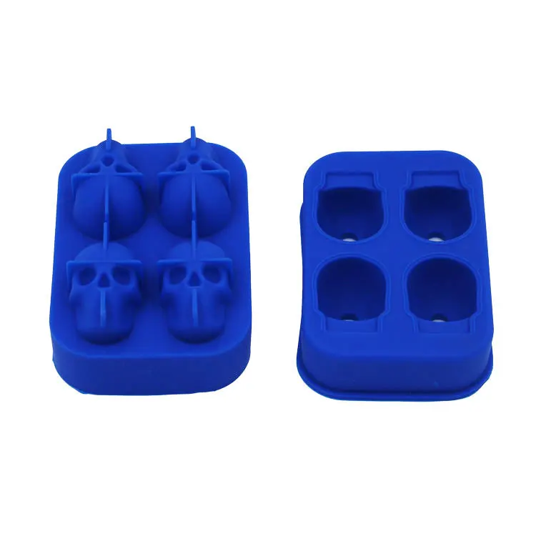 Deep blue GOUGU силиконовые 3D череп льда кубик лоток форма BPA DIY пустыня с изображением коктейлей напитков производитель необычной формы контейнеры для хранения льда - Цвет: Deep blue