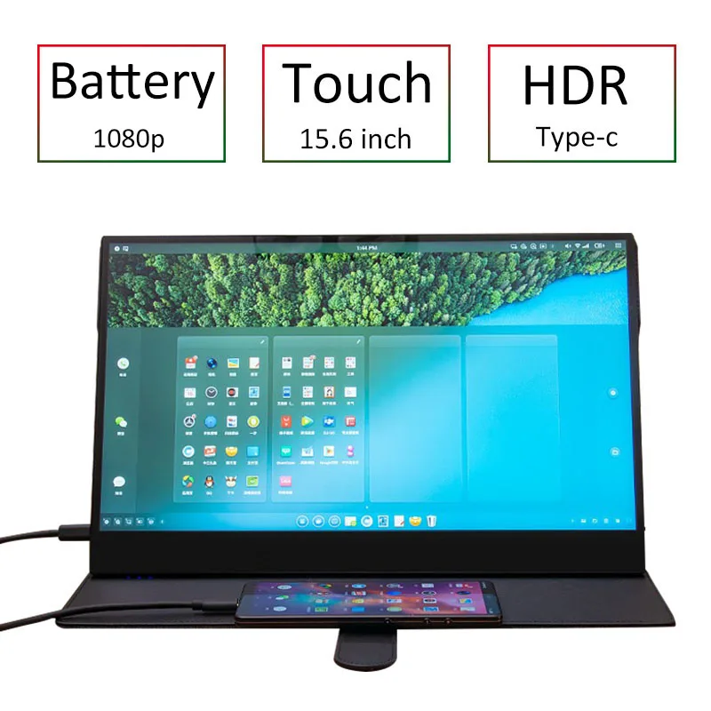 Аккумулятор встроенный 15,6 дюймов HDMI Портативный HDR сенсорный монитор для Ns PS4 xbox переключатель тип-c сенсорный экран с динамиком настенное крепление