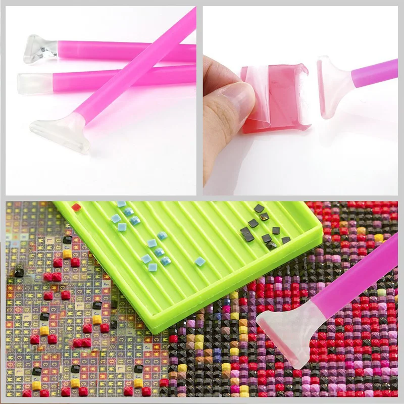 19 Pcs 5D DIY Diamond Painting Cross Stitch Tools Pen Tweezers Glue Plastic Tray and Wooden Roller for Art Craft | Дом и сад