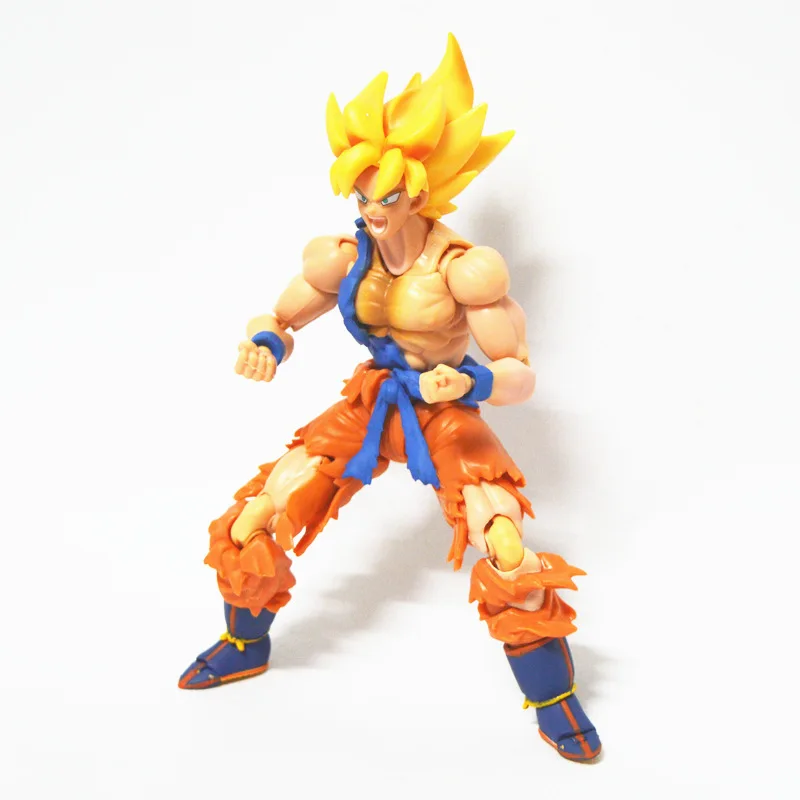 Huong Аниме Фигурка 17 см Dragon Ball Z SHFiguarts Son Gokou Super Warrior Awakening Ver. ПВХ фигурка
