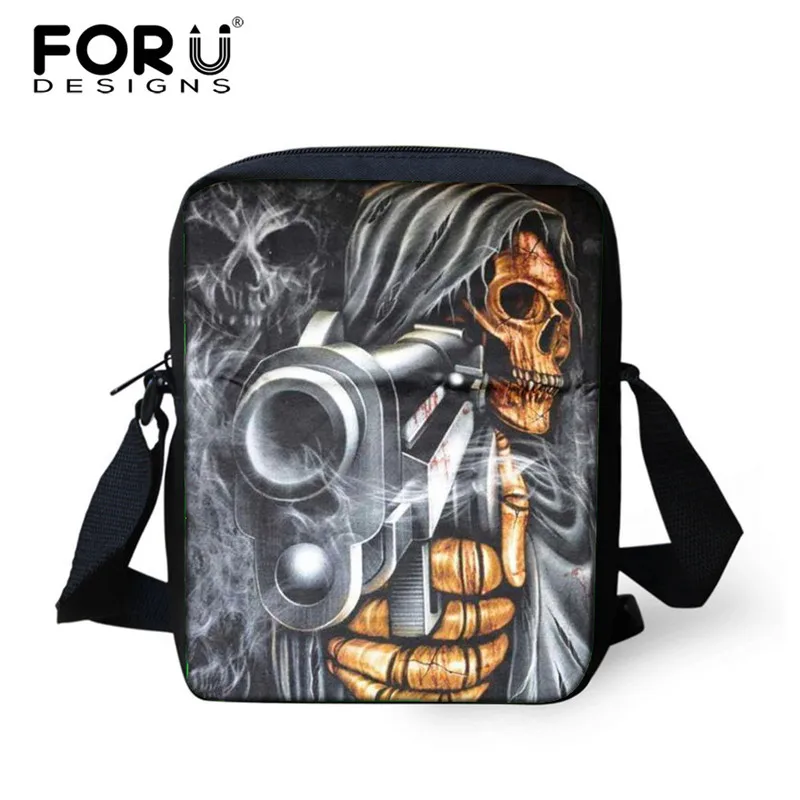 Повседневные дизайнерские сумки мужские мессенджеры с черепами в стиле панк