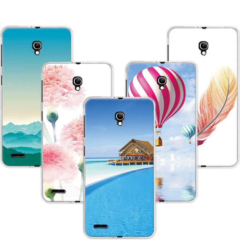 Мягкий чехол для телефона из ТПУ с экзотическим природным пейзажем Alcatel Pop 2 7044