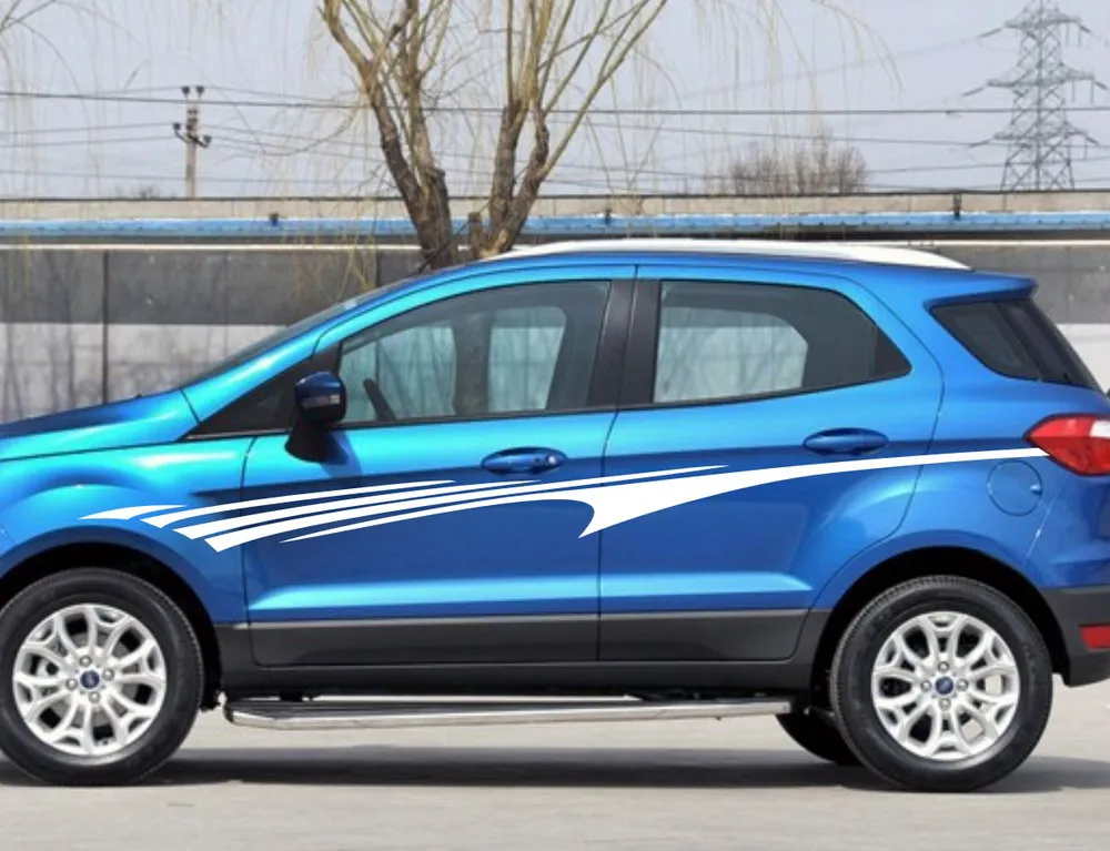 Автомобильная наклейка спортивная полоса 118 ''для SUV ECOSPORT виниловая на боковую