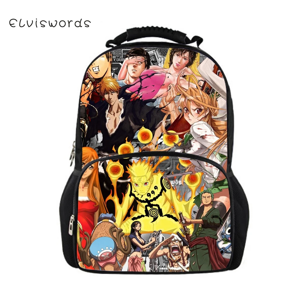 ELVISWORDS один кусок Dragon Ball рюкзаки для подростков мальчиков и девочек школьная сумка Повседневная крутой узор рюкзак Mochilas задний пакет сумка
