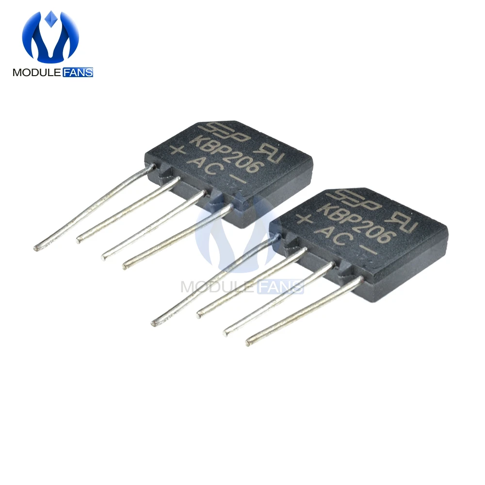5 шт. Diy Электронный диодный мостовой выпрямитель 600 в 2A KBP206G KBP206 4PIN SIP-4 однофазный