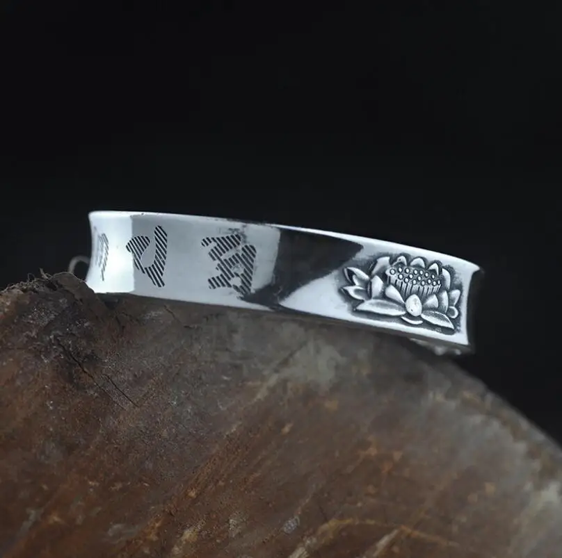 Pure Silver S999 Lotus Pattern Bracelet Bangle Jewelry (YRT) | Украшения и аксессуары