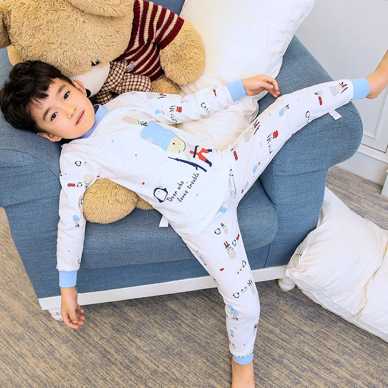 2018 г. детская одежда Нижнее белье для девочек и мальчиков с длинными рукавами