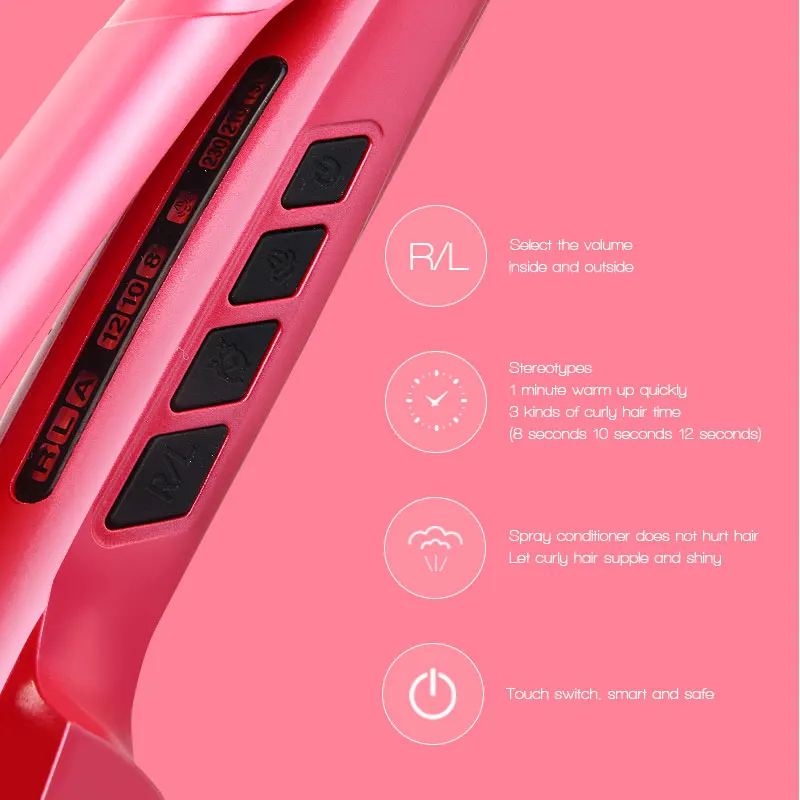 CSW Automatic Hair Styling Curler LCD screen Steam Spray Rolling Perm Electric Household Hairstyle Design Wave Curling Iron |