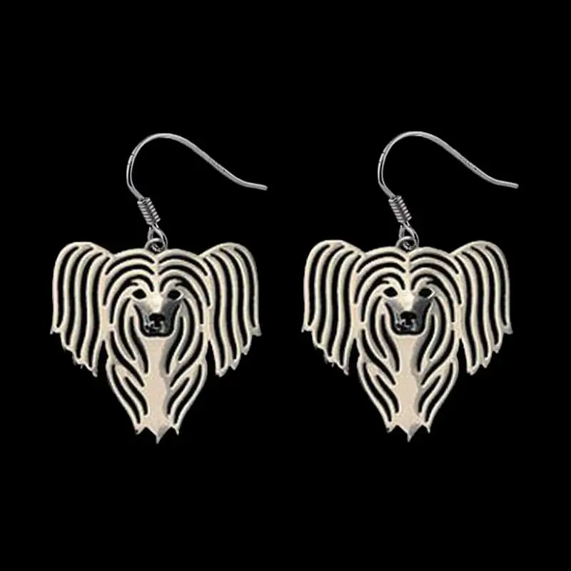 

Women's Chinese Crested Dog Shaped Earrings Jewelry Cutout Animal Earrings
