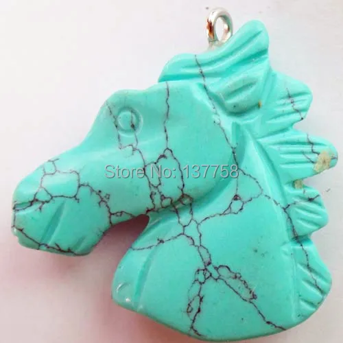 9 шт. красивая резная подвеска в форме лошадиной головы из смешанных камней бисер