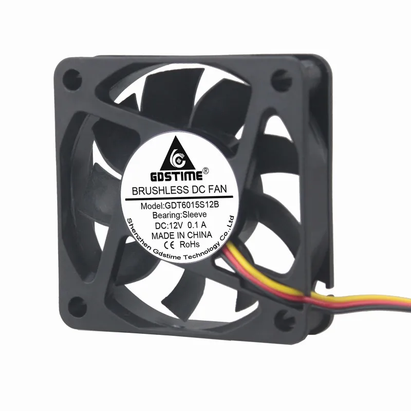 1 шт. Gdstime 6 см DC 12 В 60x60x15 мм 3Pin PC Процессор Бесщеточный Охлаждающий вентилятор 60 x 15