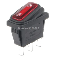 10 pcs onoff mini rocker switch kcd1 16a 22ov ip65 waterproof switch 16a 3 foot red 220v