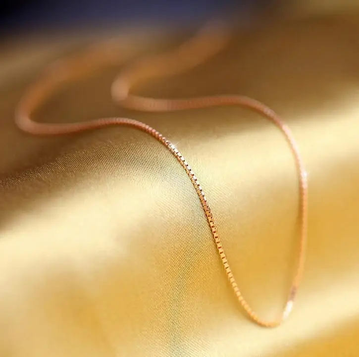 Посеребренная бижутерия модная цепочка с подвеской из розового золота в стиле